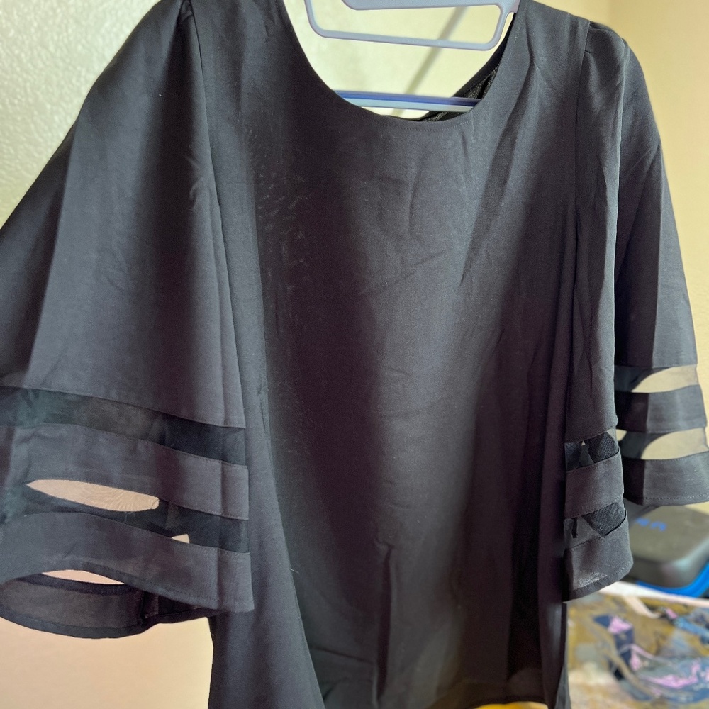 Black Womens Dress Top, Small Runs Big